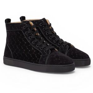 Christian Louboutin Louis Orlato Crosta Braid Suede Sneakers Black Men Size 41 8